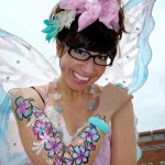 Virgin Money, sponsors of the London Marathon were at the finishing line with Livi Lollipop from London Face Painters.